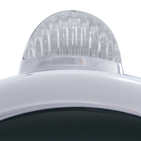 Stainless Steel Guide 682-C Headlight H4 With White LED & Dual Mode LED Signal - Clear Lens