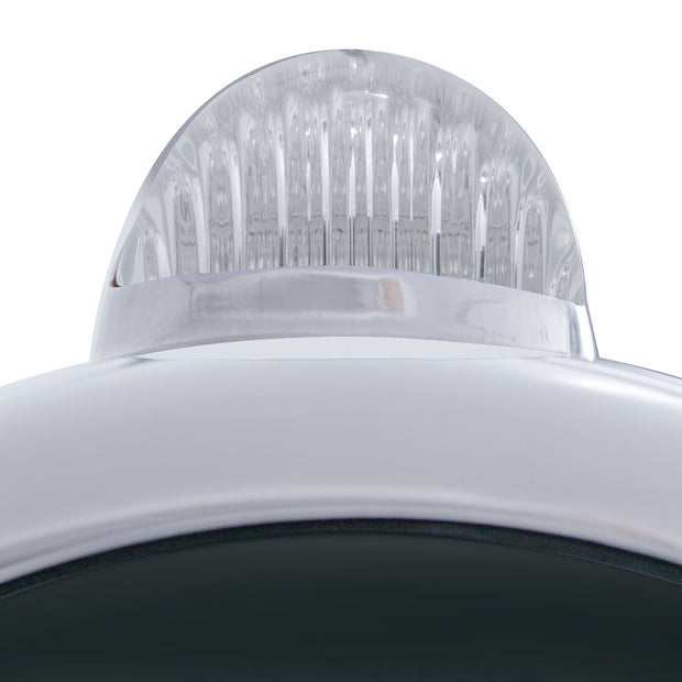 Stainless Steel Guide 682-C Headlight H4 With White LED & Dual Mode LED Signal - Clear Lens