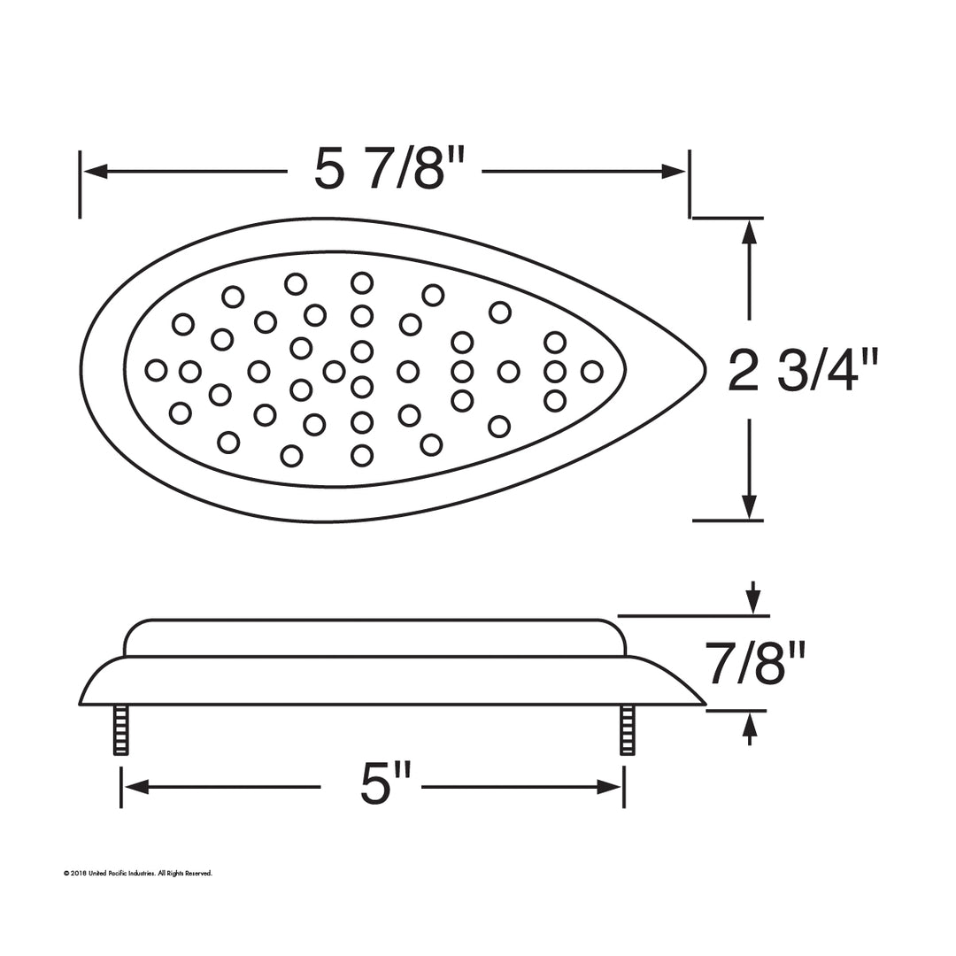 39 LED "Teardrop" Light With Plastic Bezel (Stop, Turn &amp; Tail) - Red LED/Red Lens