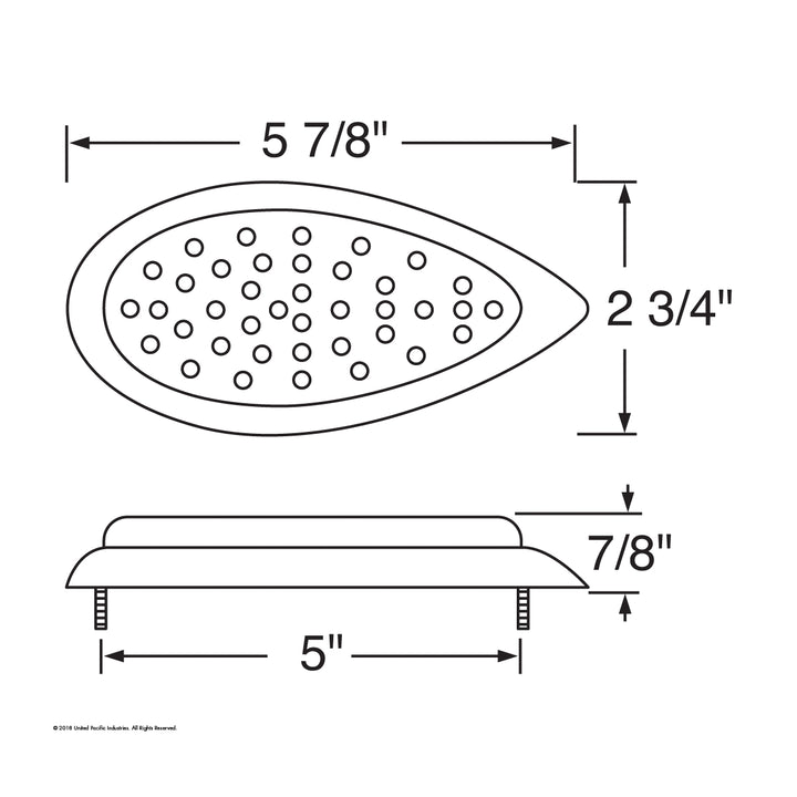 39 LED "Teardrop" Light With Plastic Bezel (Stop, Turn &amp; Tail) - Red LED/Red Lens