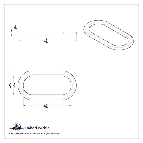 Chrome Exterior Oval Window Cover For Peterbilt - Includes Adhesive