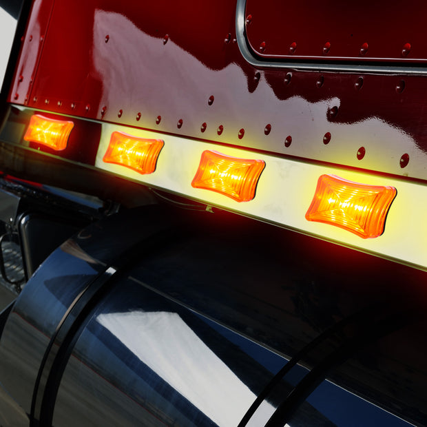 3 LED Rectangular Clearance/Marker Light-Amber LED/Amber Lens