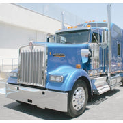 Chrome Hood Emblem Trim With 24 LED GloLight Bar For Kenworth - Amber LED/Amber Lens