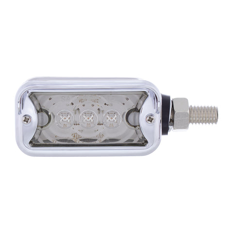 6 LED Single Function Double Face Light W/Visor - Horizontal Mount - Amber & Red LED/Clear Lens