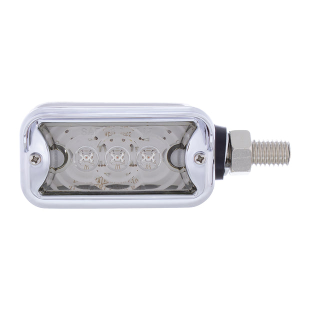 6 LED Single Function Double Face Light W/Visor - Horizontal Mount - Amber & Red LED/Clear Lens