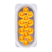 26 LED Dual Function Reflector Double Face Oval Light With SS Bracket - Amber & Red LED/Clear Lens