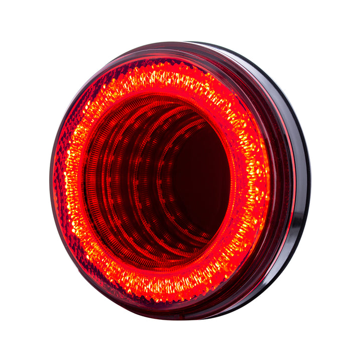 24 LED 4" Round Mirage Light (Stop, Turn &amp; Tail) - Red LED/Red Lens United Pacific 36652