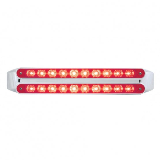 Dual 10 LED 9" Light Bars (Stop, Turn &amp; Tail) - Red LED/Red Lens