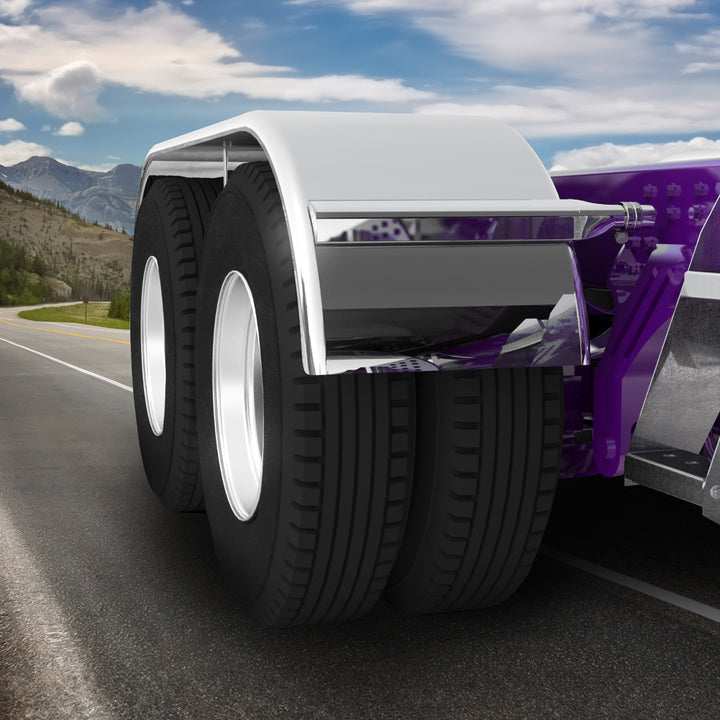 120" 430 Stainless Steel (16ga) Roll  Formed Edge Smooth Full Fender 54" Spread - SS Series (Pair)