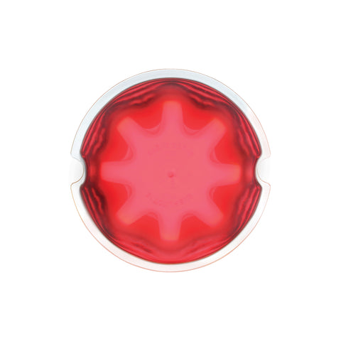 9 LED Dual Function GloLight Watermelon Cab/Auxiliary Light - Red LED/Clear Lens
