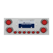 SS Rear Center Panel With Four 23 LED 4" Lights & Six 9 LED 2" Mirage Lights & Bezels - Red LED/Red Lens