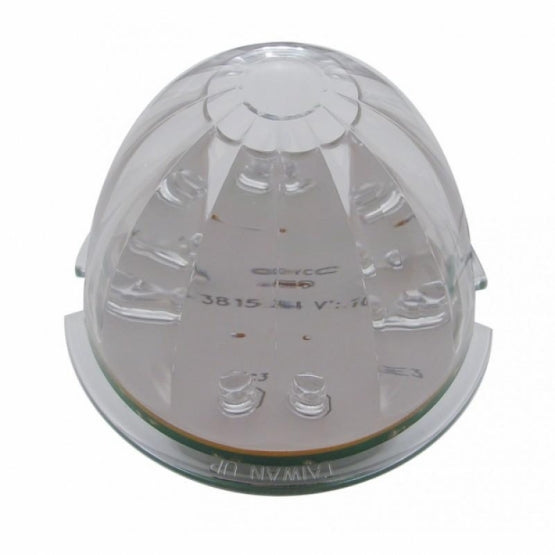 Fog Light Cover With 17 Amber LED Hi/Lo Watermelon Light &amp; Visor For 2007-17 KW T660- Passenger -Clear Lens