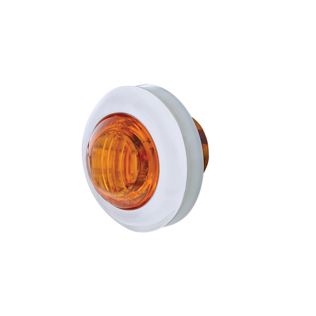 3 LED Dual Function 3/4" Mini Auxiliary/Utility Light With Bezel &amp; Washer - Amber LED/Amber Lens