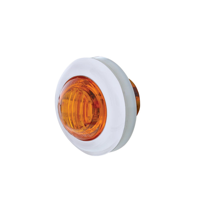 3 LED Dual Function 3/4" Mini Auxiliary/Utility Light With Bezel &amp; Washer - Amber LED/Amber Lens