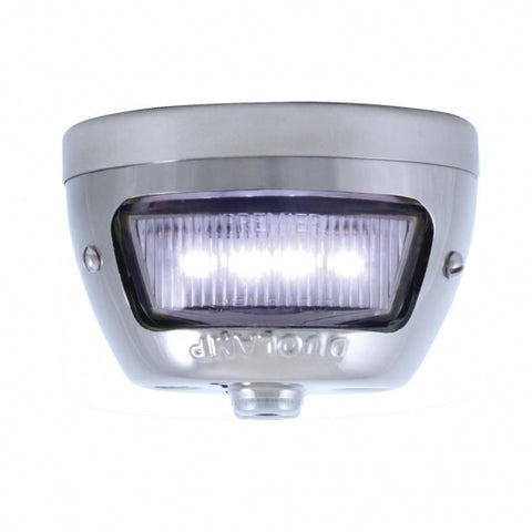 Chrome Vertical Side Mount License Bracket For Motorcycle With 1928 "LED DUO Lamp" Tail Light