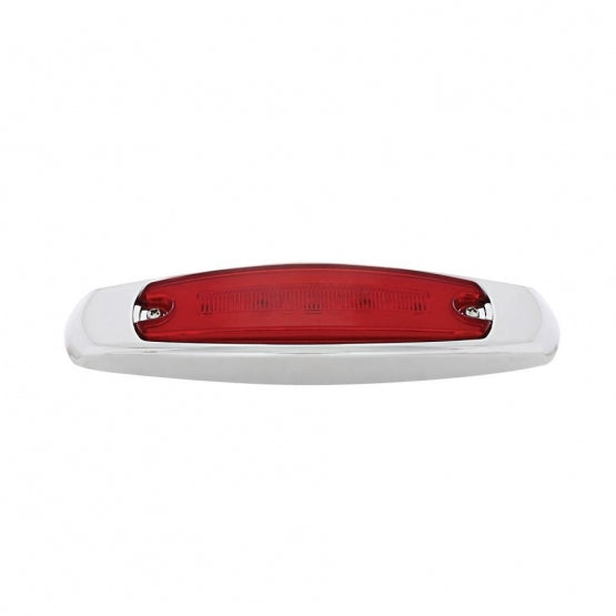16 LED Rectangular GloLight With Bezel (Clearance/Marker) - Red LED/Red Lens