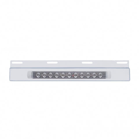 Stainless Top Mud Flap Plate With 11 LED 17" Light Bar - Red LED/Clear Lens (Each)