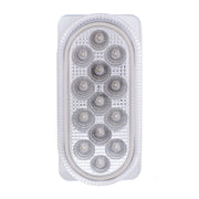 26 LED Dual Function Reflector Double Face Oval Light With SS Bracket - Amber & Red LED/Clear Lens