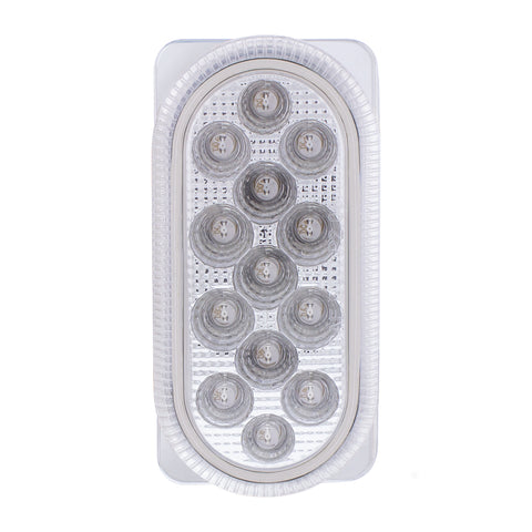 26 LED Dual Function Reflector Double Face Oval Light With SS Bracket - Amber & Red LED/Clear Lens
