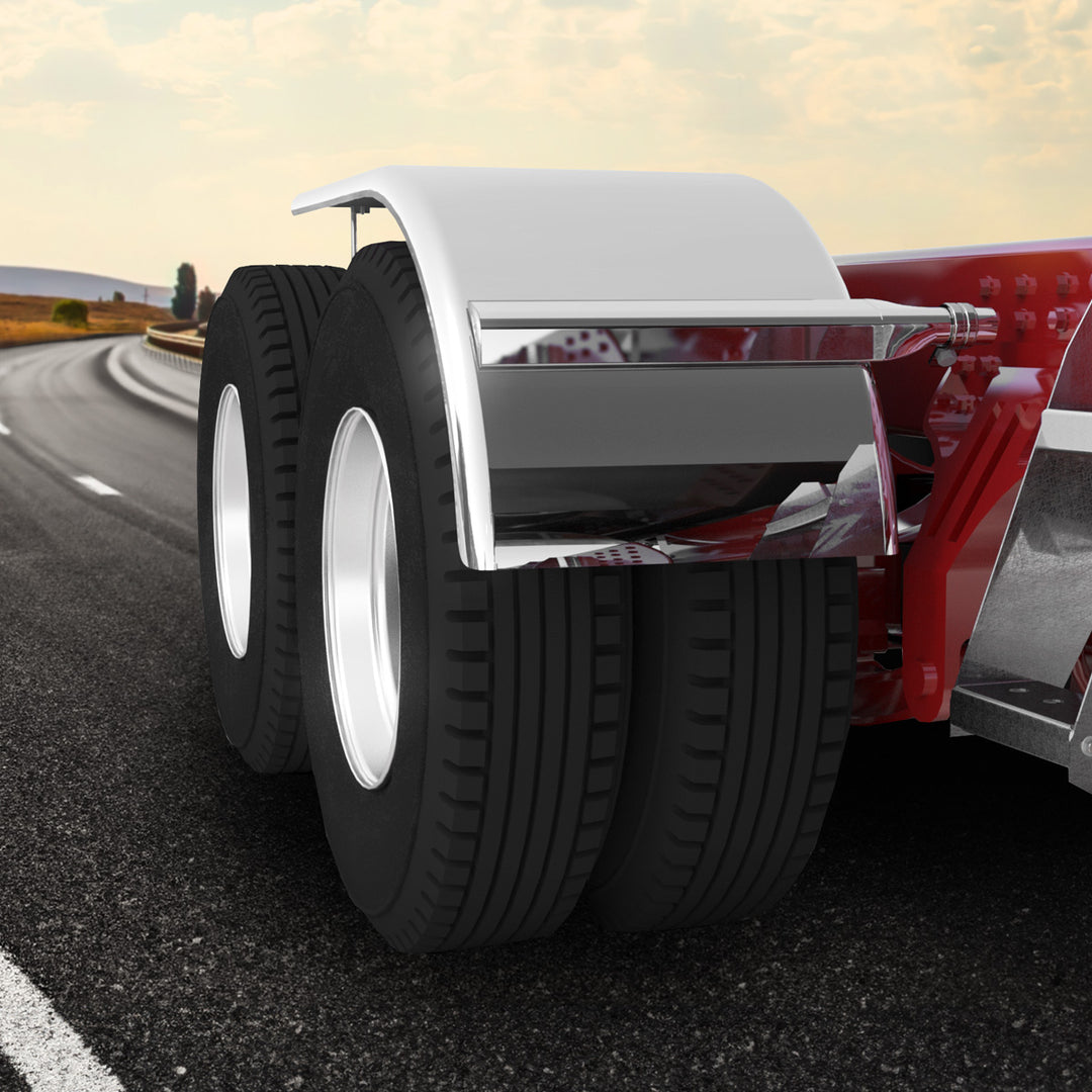 60" 430 Stainless Steel (16ga) Roll Formed Edge Smooth Half Fender - SS Series (Pair)