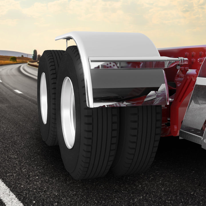 60" 430 Stainless Steel (16ga) Roll Formed Edge Smooth Half Fender - SS Series (Pair)