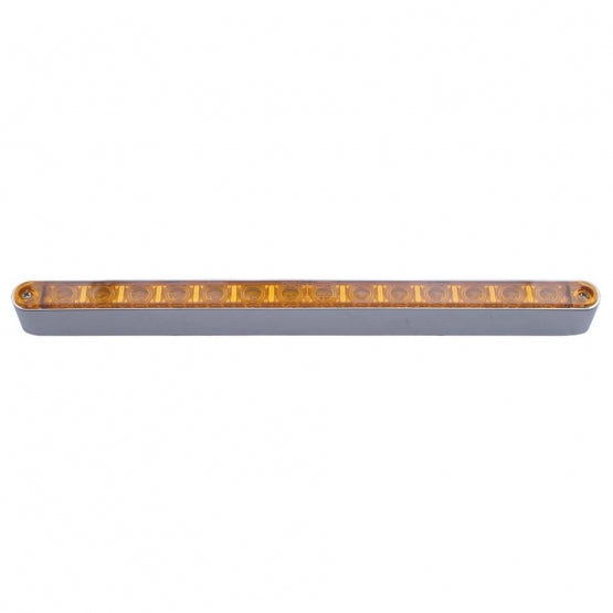 14 LED 12" Turn Signal Light Bar With Bezel - Amber LED/Amber Lens