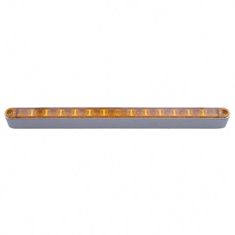 14 LED 12" Turn Signal Light Bar With Bezel - Amber LED/Amber Lens