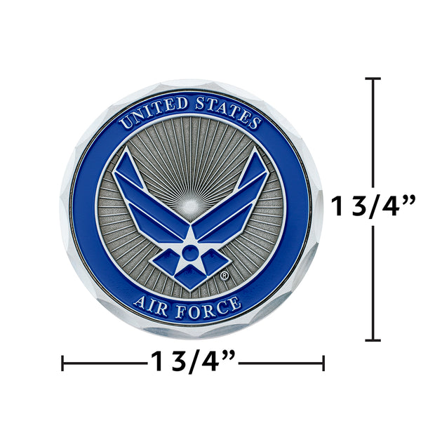1-3/4" U.S. Military Adhesive Metal Medallion - Air Force