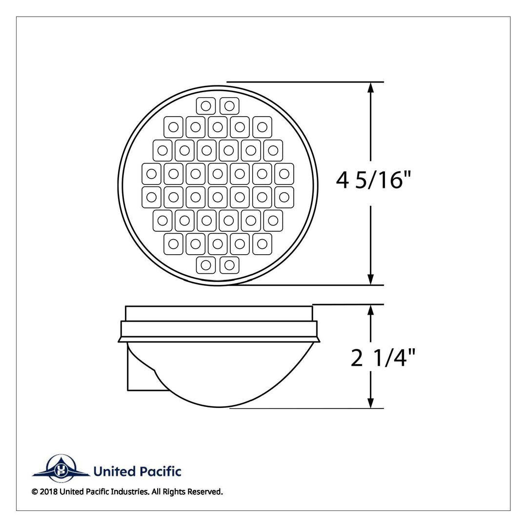 40 LED 4" Round Light (Stop, Turn &amp; Tail) - Red LED/Clear Lens