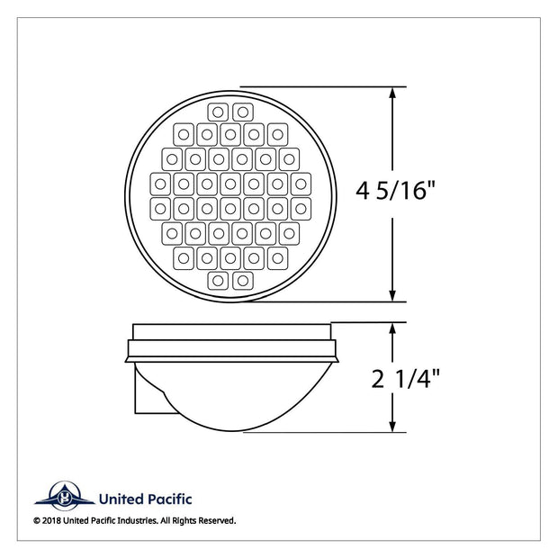 40 LED 4" Round Light (Stop, Turn & Tail) - Red LED/Clear Lens