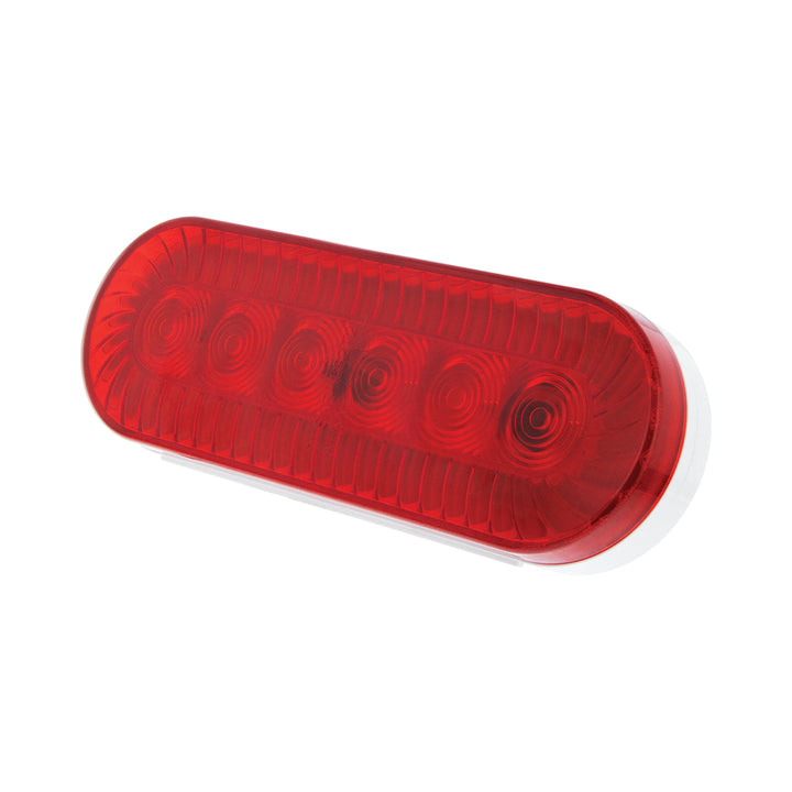 20 LED 6" Oval Turbine Light (Stop, Turn &amp; Tail) - Red LED/Red Lens