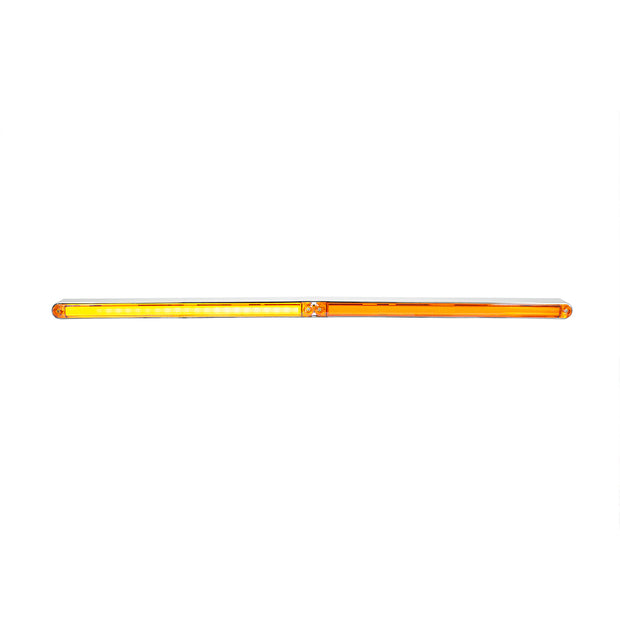 Dual 24 LED Dual Function 12" GloLight Bar With Bezel - Amber LED/Amber Lens