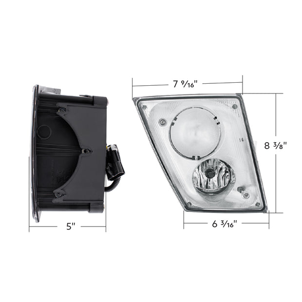 Chrome Fog Light Assembly For 2003-2017 Volvo VN/VNL - Passenger