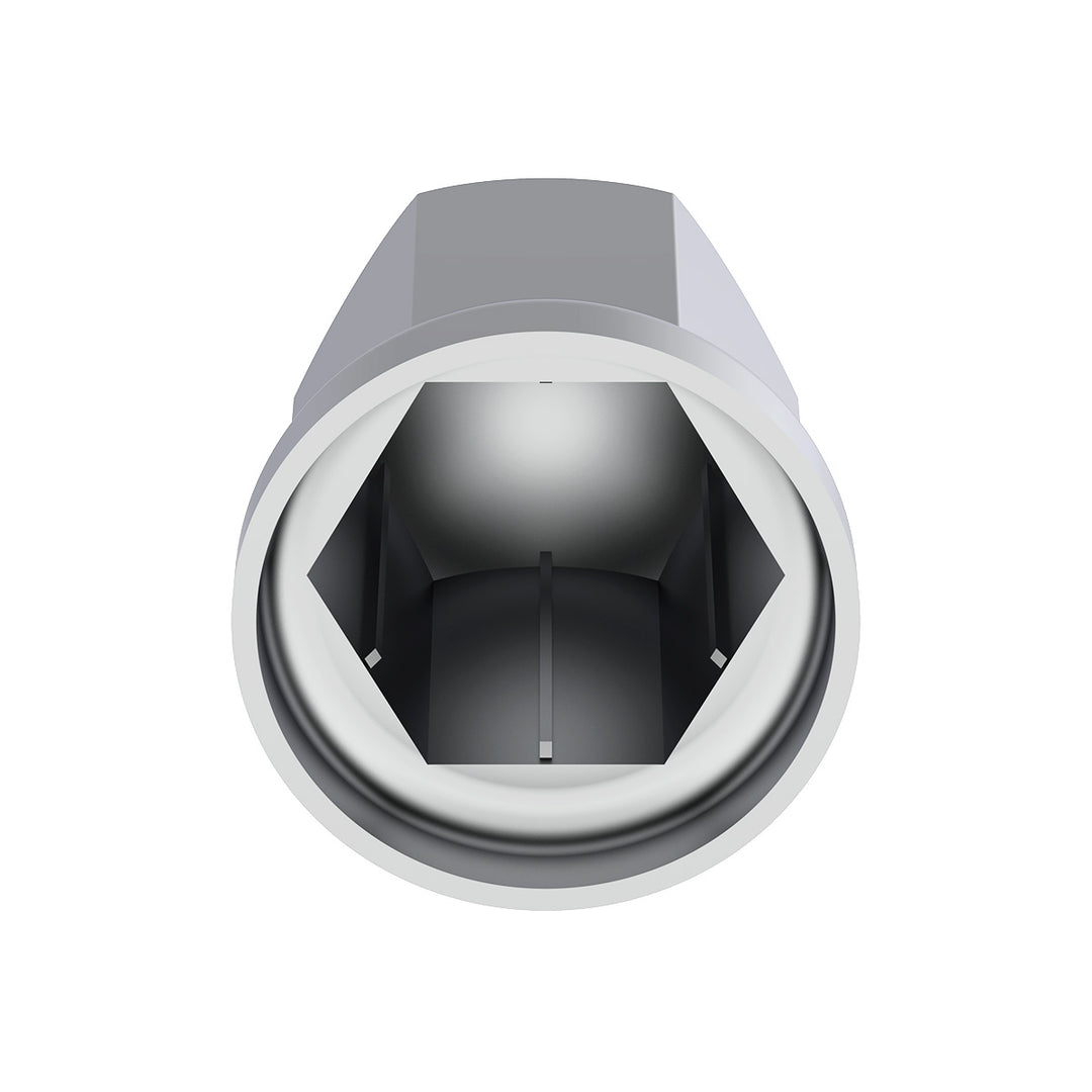 33mm X 2-7/16" Chrome Plastic Standard Nut Covers With Flange - Push-On (Color Box of 20)