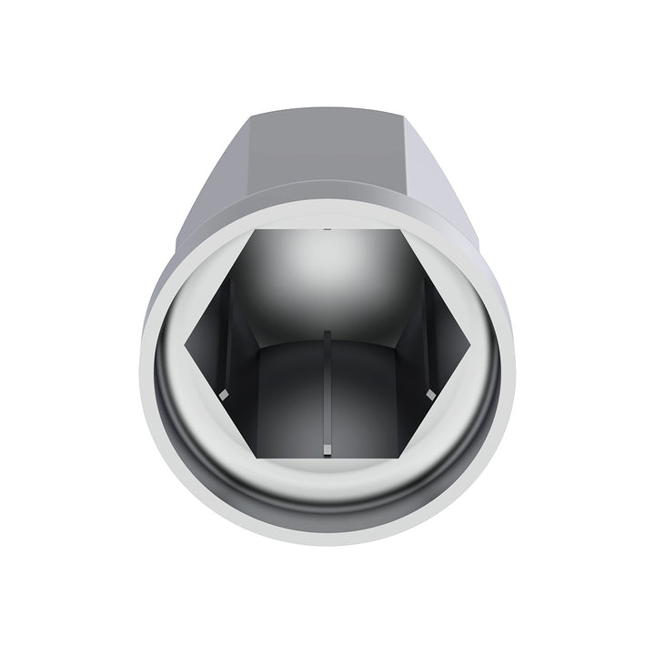 33mm X 2-7/16" Chrome Plastic Standard Nut Covers With Flange - Push-On (Color Box of 20)