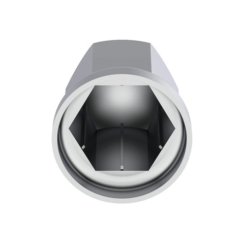 33mm X 2-7/16" Chrome Plastic Standard Nut Covers With Flange - Push-On (Color Box of 20)