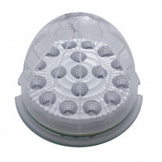 17 LED Watermelon Clear Reflector Flush Mount Kit With Low Profile Bezel - Amber LED/Clear Lens