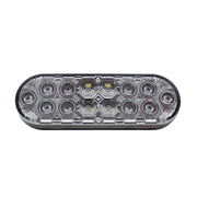 6" Oval Combo Light With 14 LED Stop, Turn & Tail & 16 LED Back-Up - Red LED/Clear Lens