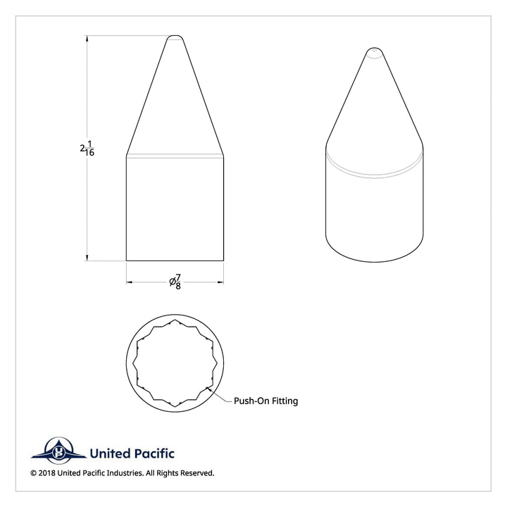 11/16" x 2-1/16" Chrome Plastic Spike Nut Covers - Push-On (10-Pack)