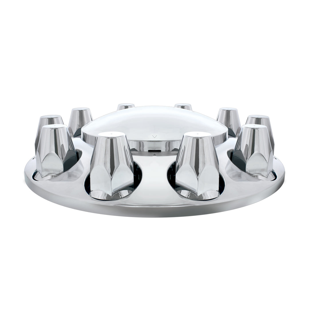 Dome Front Axle Cover With 33mm Standard Thread-On Nut Covers - Chrome (Color Box)