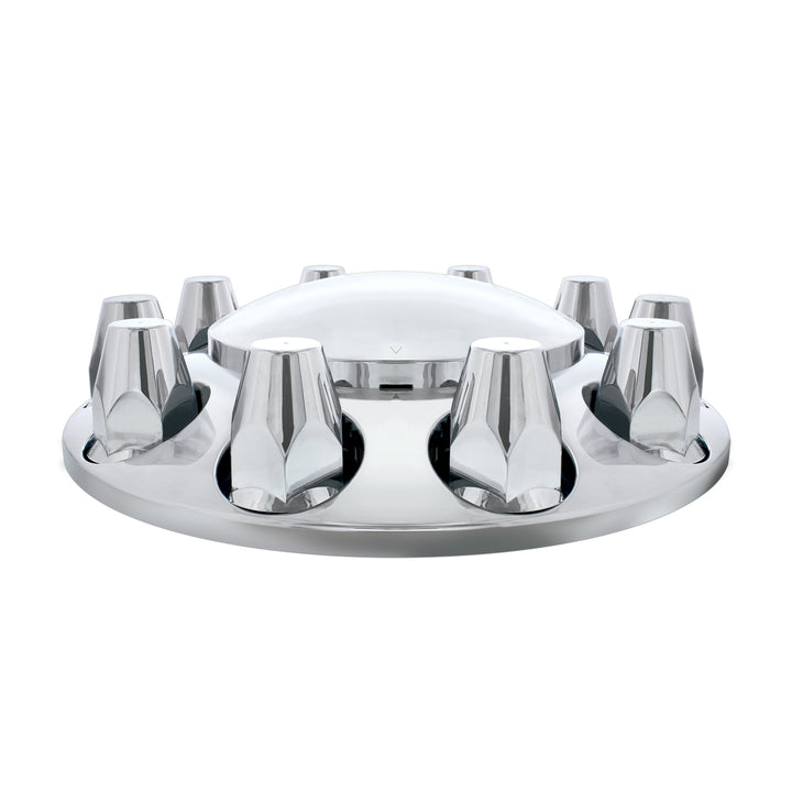 Dome Front Axle Cover With 33mm Standard Thread-On Nut Covers - Chrome (Color Box)