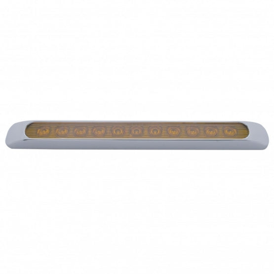 11 LED 17" P/T/C Light Bar With Chrome Bezel - Amber LED/Amber Lens