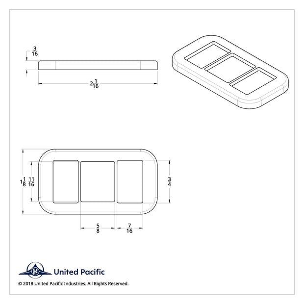 Rocker Switch Cover With 3 Openings For Freightliner (3-Pack)