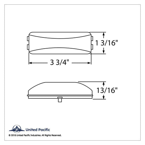 Dual Bulbs Rectangular Light (Clearance/Marker) - Amber Lens