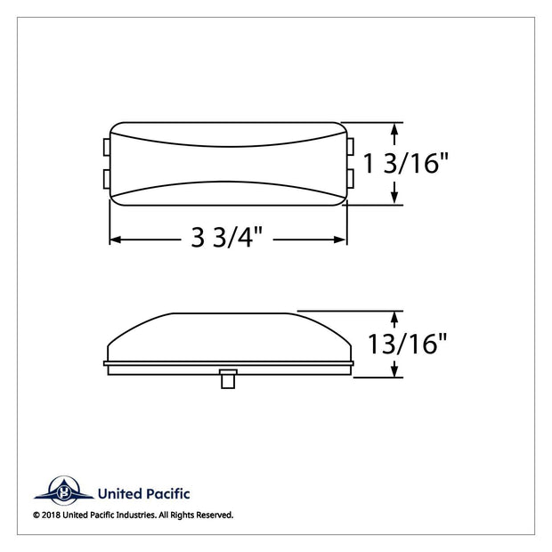 Dual Bulbs Rectangular Light (Clearance/Marker) - Amber Lens