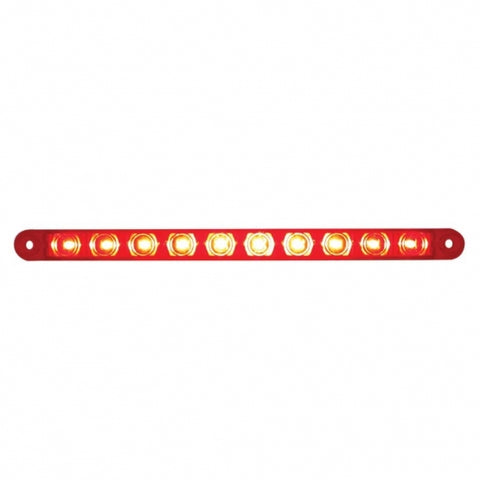 10 LED 9" Light Bar (Stop, Turn & Tail) - Red LED/Red Lens