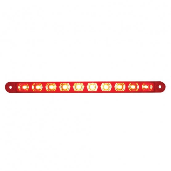 10 LED 9" Light Bar (Stop, Turn & Tail) - Red LED/Red Lens
