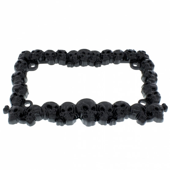 Skull Motorcycle License Plate Frame - Black