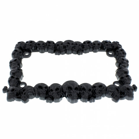Skull Motorcycle License Plate Frame - Black