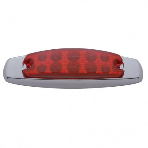 10 LED Reflector Rectangular Light (Clearance/Marker) - Red LED/Red Lens